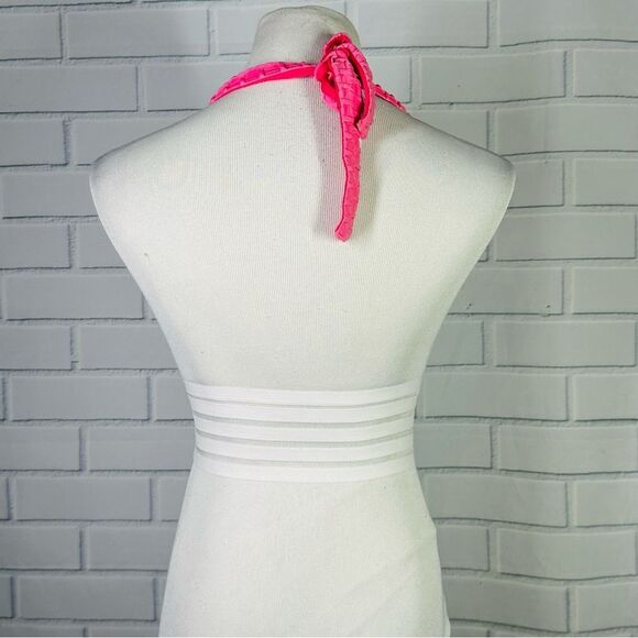 10/$25🦋 Resist Today Pink & White Banded High Impact Supportive Sports Bra - M - Picture 5 of 11